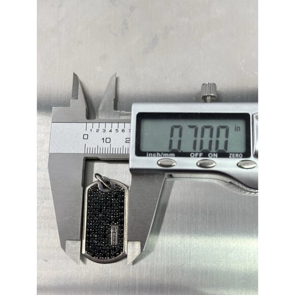 David Yurman Sterling Silver Black Diamonds Tag 31mm Chain 25” - Picture 16 of 16